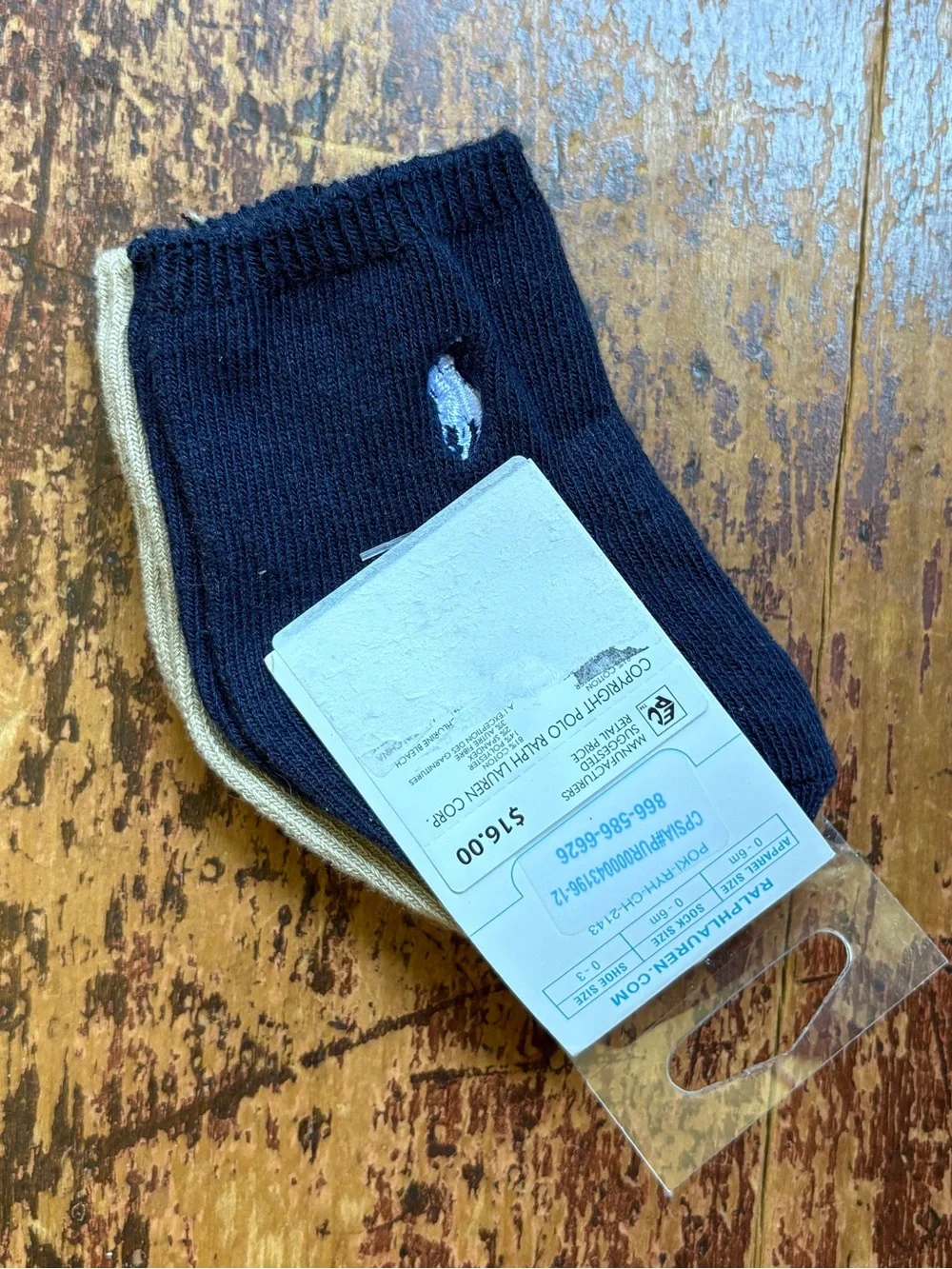 Ralph Lauren socks, size 0-6 months